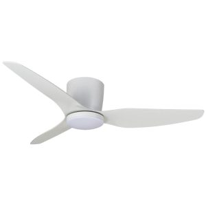 Flush AC 50" Satin White Ceiling Fan with 15W Dimmable LED Light / Tri-Colour - MFF1333WS