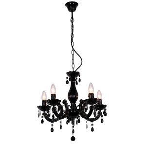 La Spezia 5 Light Chandelier Black - LL002CH005B