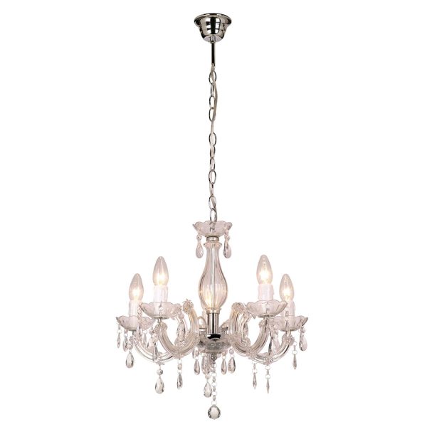 La Spezia 5 Light Chandelier Clear - LL002CH005C