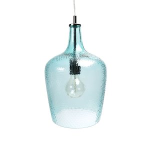 Marsha 1 Light Glass Pendant Soft Aqua Blue - LL002PL037BL