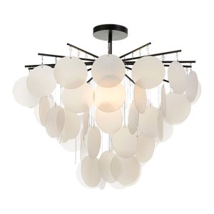 Papino 4 Light Pendant Black - PAPINO PE-BK+FR