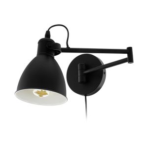 San Peri 1 Light Adjustable Wall Light Black - 97886N