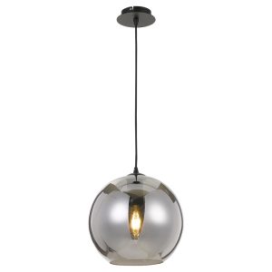 Bondi 1 Light Pendant Medium Black / Smoke - BONDI PE30-SM