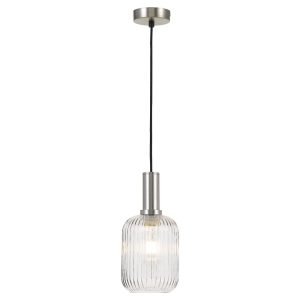 Bonura 1 Light Pendant Small Nickel / Clear - BONURA PE14-NKCL