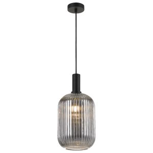 Bonura 1 Light Pendant Large Black / Smoke - BONURA PE20-BKSM