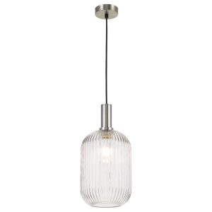 Bonura 1 Light Pendant Large Nickel / Clear - BONURA PE20-NKCL