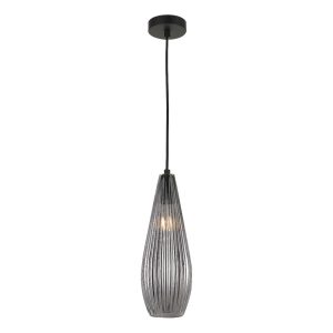 Elkin 1 Light Pendant Black / Smoke - ELKIN PE12-BKSM