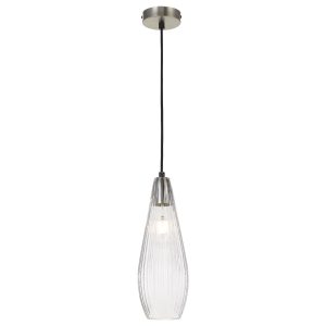 Elkin 1 Light Pendant Nickel / Clear - ELKIN PE12-NKCL