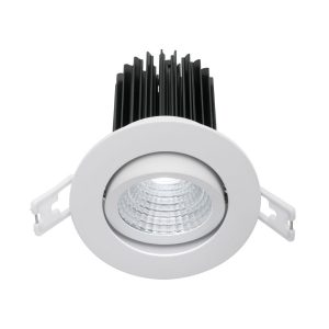 Gizmo Round Gimble 12W Dimmable LED Downlight - White Frame / Warm White LED - MD640W/3