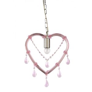 Cuore 1 Light Pendant Pink - CUORE-PNK