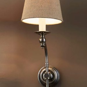 Soho 1 Light Wall Lamp Antique Silver With Shade - ELPIM50002AS