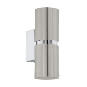 Passa 6.6W Round LED Wall Light Satin Nickel & Chrome / Warm White - 96261