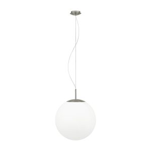 Piedale 1 Light Glass Pendant Satin Nickel / White - 39165