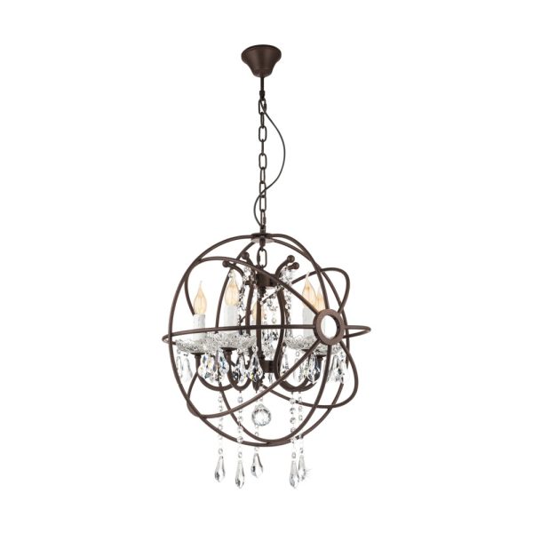 West Fenton 5 Light Crystal Chandelier Rust - 49741