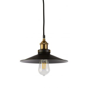 Grace 1 Light Pendant Black / Brass - GRACE-1P