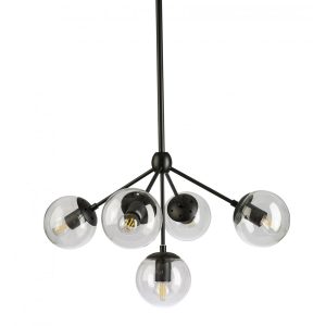 Klesh 5 Light Cluster Pendant Black - KLESH-5-CL-BLK