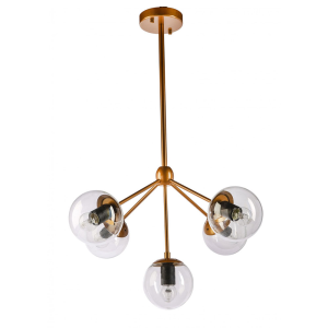 Klesh 5 Light Cluster Pendant Gold - KLESH-5-CL-GLD