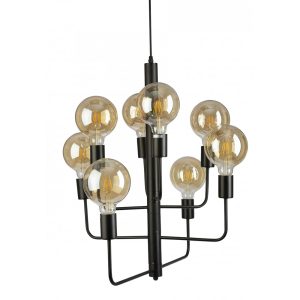 Lugano 8 Light Pendant Black - LUGANO-8L