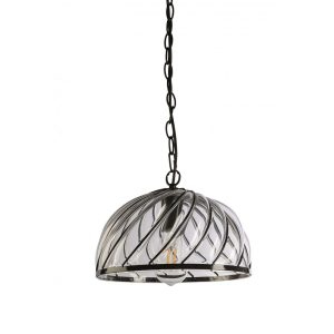 Palermo 1 Light Pendant Black / Clear - PALERMO-1L