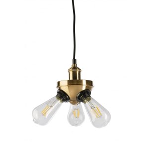 Single 3 Light Pendant Black / Brass - SINGLE-3