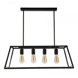 Trapezio 4 Light Pendant Black - TRAPEZIO-4P