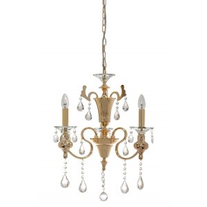 Amatrice 3 Light Crystal Pendant Gold - AMATRICE-3L