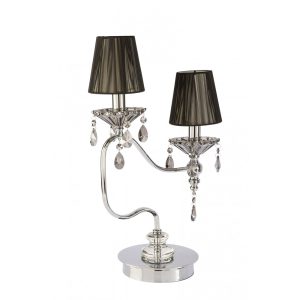 Bella 2 Light Table Lamp Crystal / Black - BELLA 3 T/L