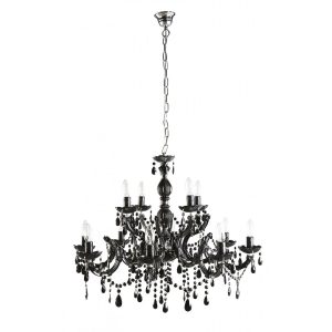 C-Mar 12 Light Chandelier Large Black - C-MAR-12-BLK-LG