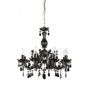 C-Mar 8 Light Chandelier Black - C-MAR-8-BLK