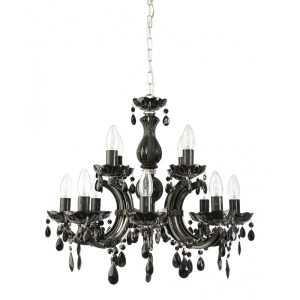 C-Mar 12 Light Chandelier Black - C-MAR-8+4-BLK SM