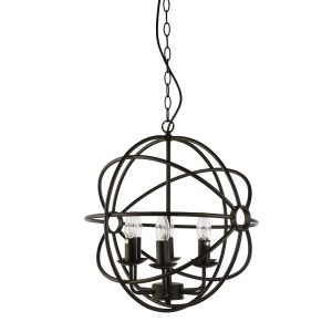 Cantina 6 Light Pendant Small Black - CANTINA-6L