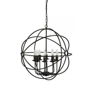 Cantina 8 Light Pendant Large Black - CANTINA-8L