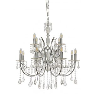 Celine 12 Light Crystal Chandelier Chrome - CELINE-8+4