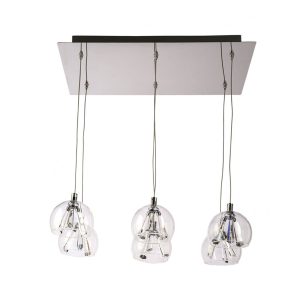 Champagne 6 Light 12V Plate Pendant Chrome / Clear - CHAMPAGNE-6-PLT