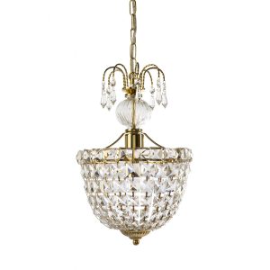 Cloe 1 Light Crystal Pendant Gold - CLOE-1-GLD