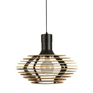 Galactic 1 Light Timber Pendant - GALACTIC-55 WOOD