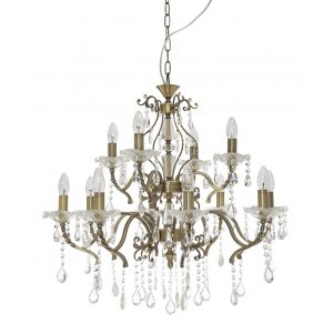 Giovana 12 Light Crystal Chandelier Bronze - GIOVANA-12L