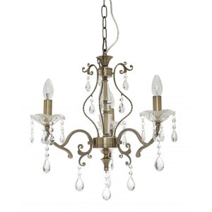 Giovana 3 Light Crystal Pendant Bronze - GIOVANA-3L