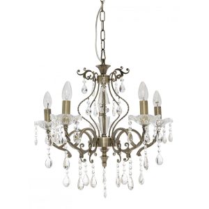 Giovana 5 Light Crystal Chandelier Bronze - GIOVANA-5L