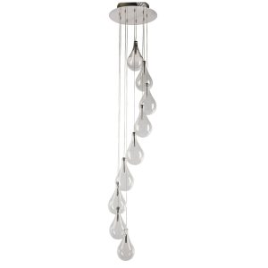 Grape 13.5W Spiral LED Pendant Large Chrome / Warm White - GRAPE-9L LED SPR