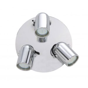 Haiti 13.5W Round Plate LED Spotlight Chrome / Cool White - HAITI-3RND