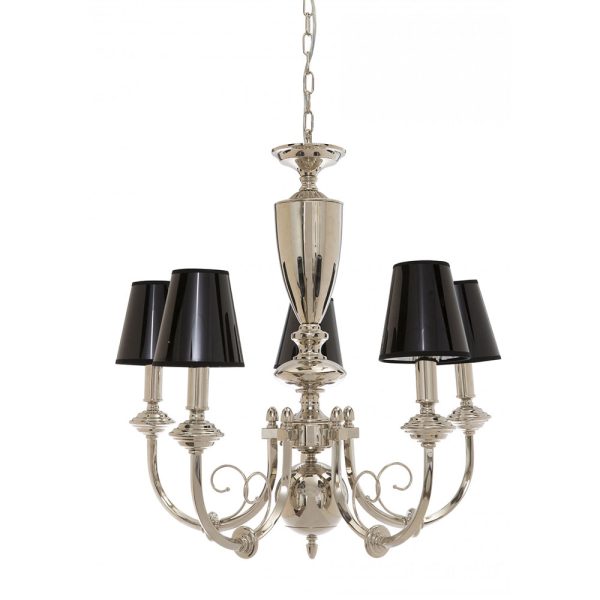 Kardiff 5 Light Chandelier Medium Chrome - KARDIFF-5L