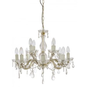 Marte 12 Light Crystal Chandelier Gold - MARTE-12 GLD SM