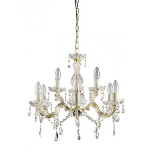 Marte 9 Light  Crystal Chandelier Gold - MARTE-9 GLD