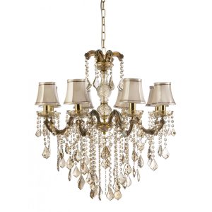 Notredame 8 Light Crystal Chandelier Amber / Beige - NOTREDAME-8L