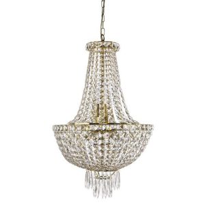 Olbia 7 Light Crystal Pendant Gold - OLBIA-7L GLD