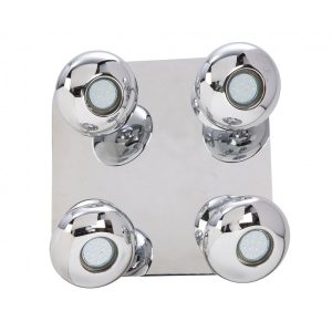 Seneca 18W Square Plate LED Spotlight Chrome / Cool White - SENECA-4SQ