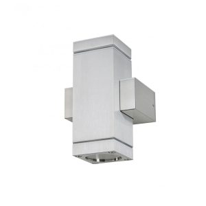 Bok 240V GU10 Up/Down Wall Pillar Light Aluminium - BOK03