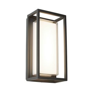 Espen 12W LED Outdoor Wall Light Rectangular Black / Cool White - C3831-CC