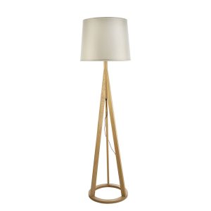 Celeste 1 Light Floor Lamp Wood / Beige - CELESTE F/L WOOD